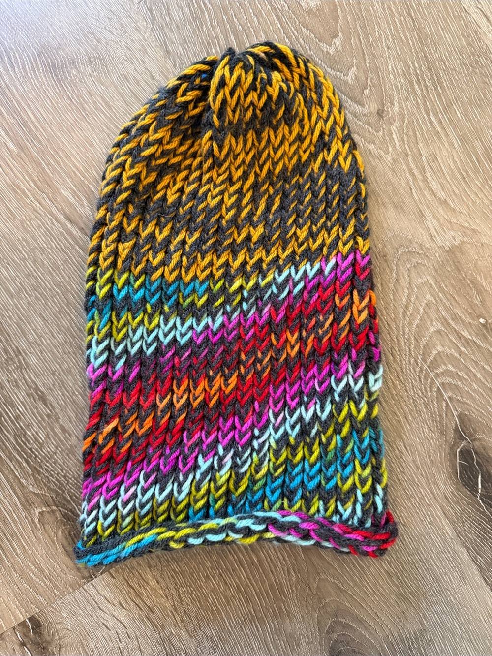 Handmade Multicolor Chunky Knit Beanie